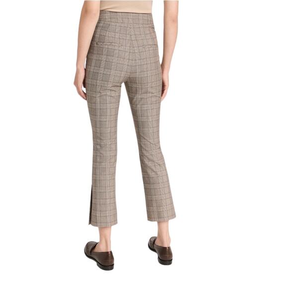 Veronica Beard Pants Arte straight cropped plaid brown size 6 - Picture 8 of 8